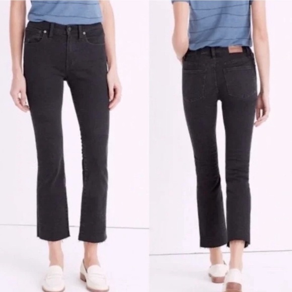 Madewell Cali Demi Boot Jeans Kane Wash faded black/gray Size 24 - Picture 1 of 9